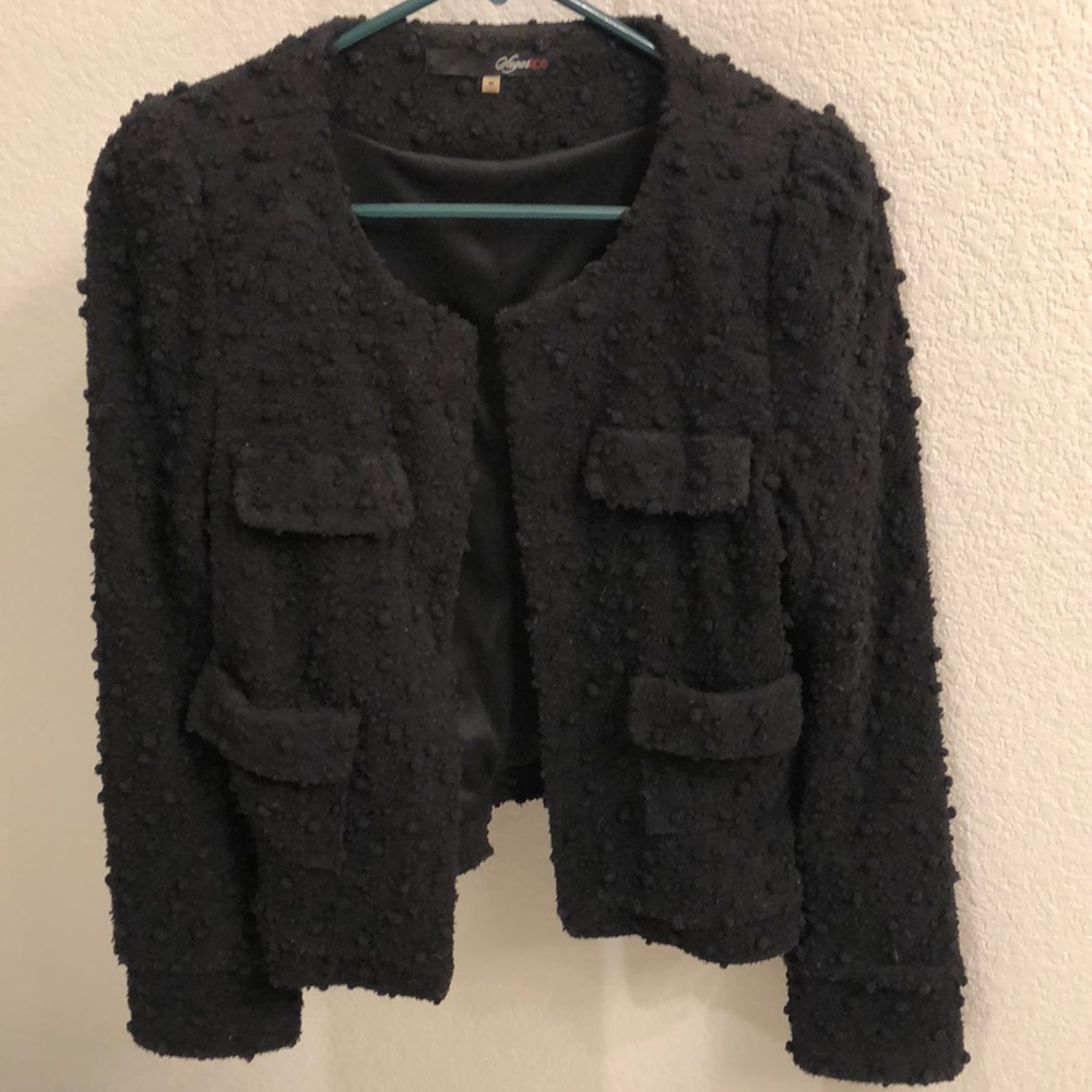 Sugarlips crop boucle blazer. Black size M